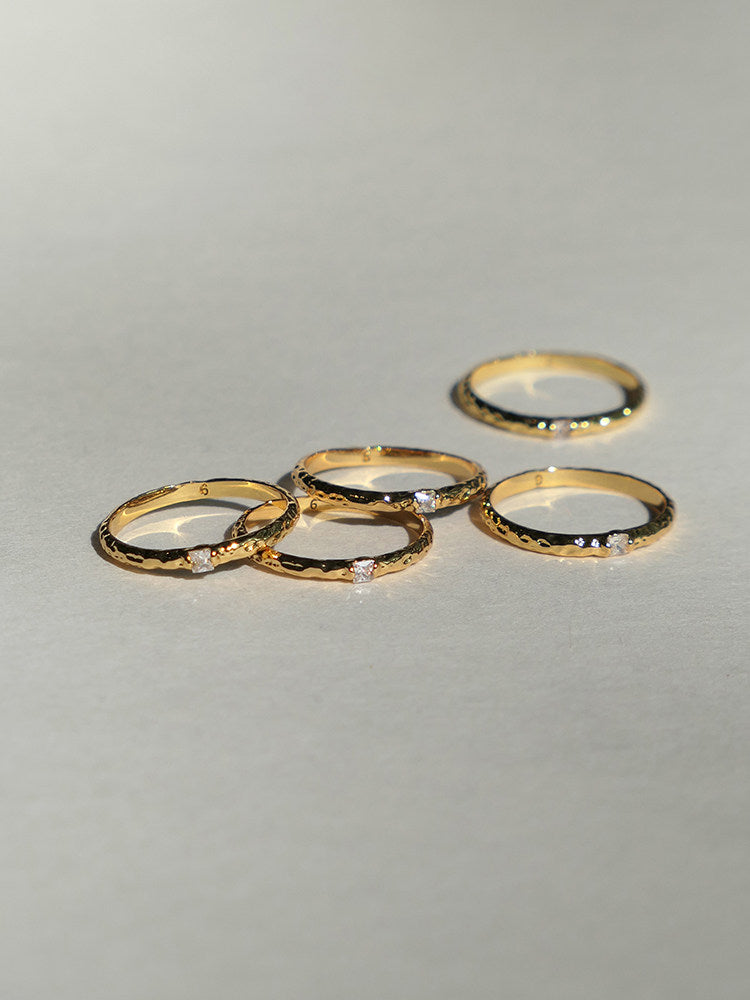 Hammered Gold Stacking Ring