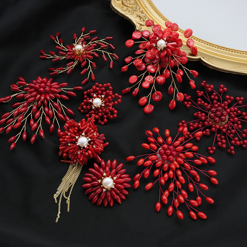 Sea Bamboo Tassel Flower Natural Pearl Brooch