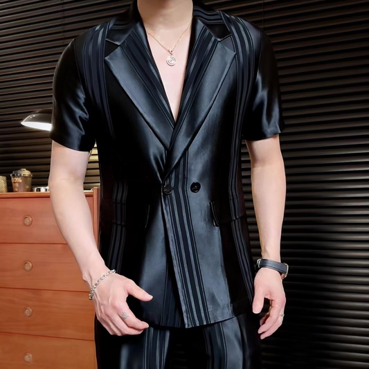 Silky-textured lightweight suit-style shirt