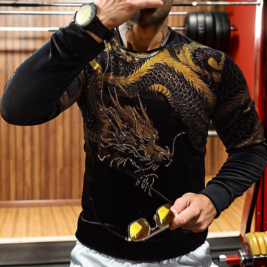 Gorgeous Rhinestone Tiger Long Sleeve Top
