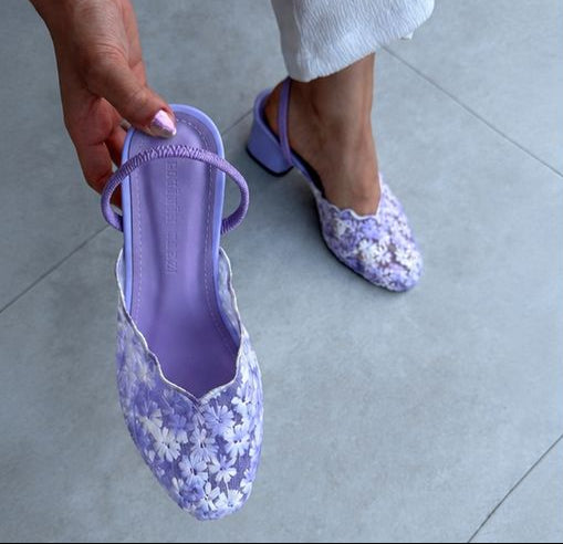 Daisy embroidery WOMEN'S HIGH HEELS