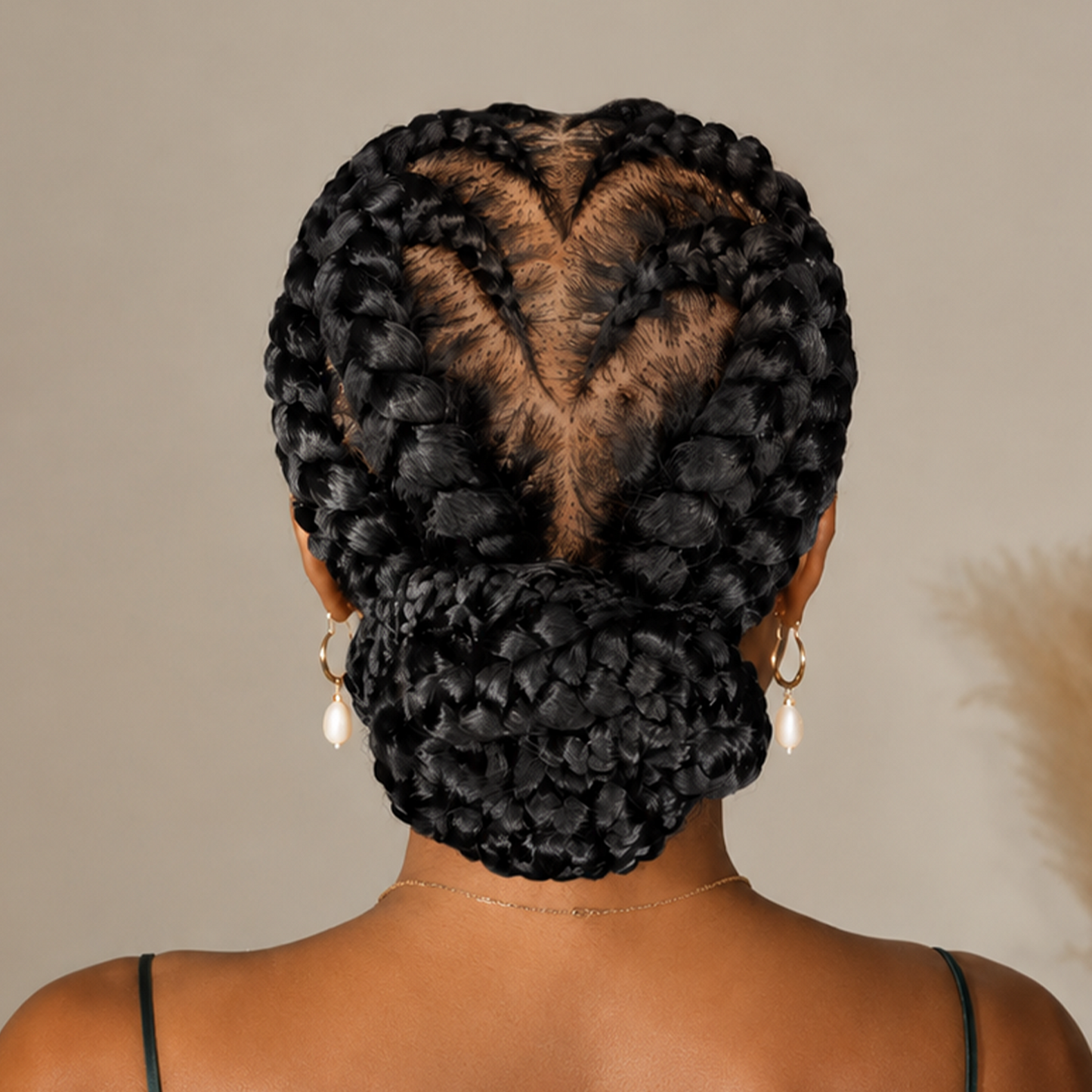 Braid Heart-style Braided With Bun Full Lace Wig