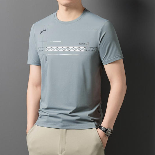 Simple drape silver foil T-shirt