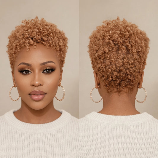 Bronze Small Finger Wave Pixie Wig