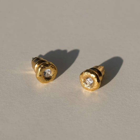Pleiades White Sapphire Studs