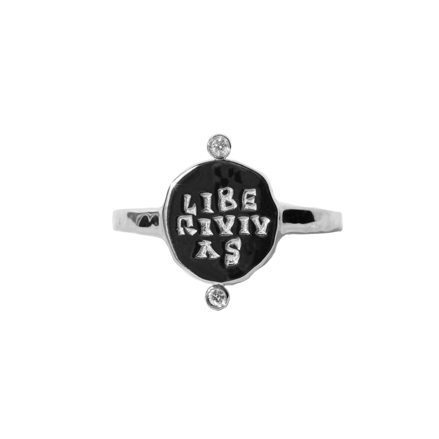 Liberi Vivas Roman Diamond Signet Ring
