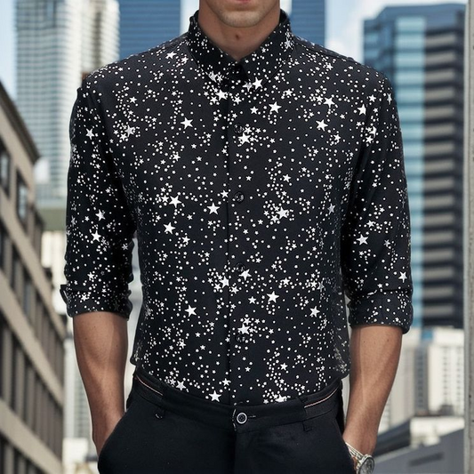 Starlight Print Ice Silk Shirt