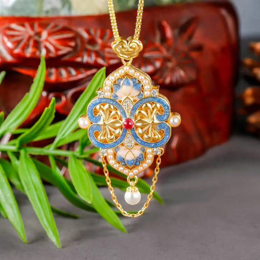 BodhiBloom Lotus Bloom Enamel Pendant