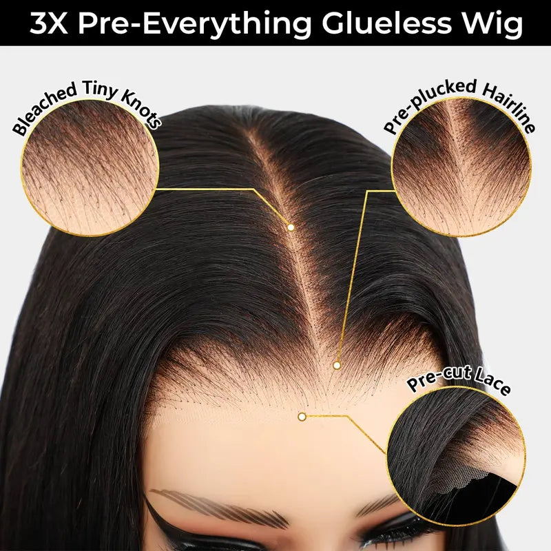 Water Wave 360 Lace Frontal Wear Go Glueless Wig Bleached Knots Pre-Cut Lace Invisi Drawstring Human Hair Wig