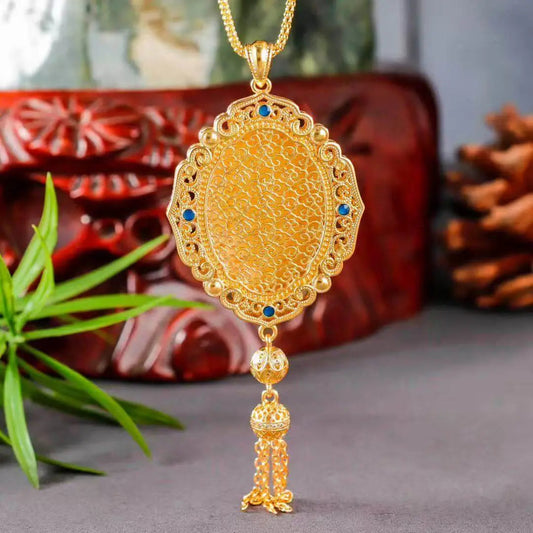 Magpie Plum Blossom Fan Pendant