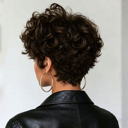 3 Seconds Wear Pixie Cut Wig Human Hair Glueless Short Curly Wig Pre Plucked for Black Women