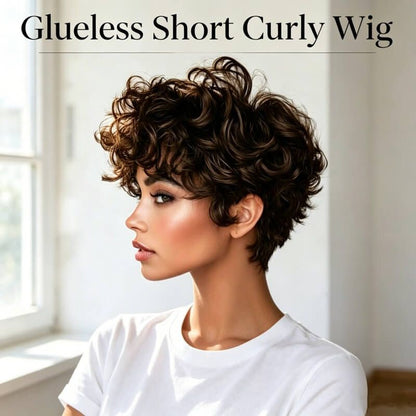 3 Seconds Wear Pixie Cut Wig Human Hair Glueless Short Curly Wig Pre Plucked for Black Women