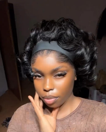 Frontal swiss lace & band wig