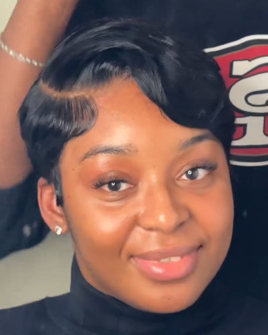 Closure pixie cut wig