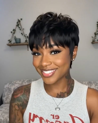 Short Wig 4Inch Textured bangs