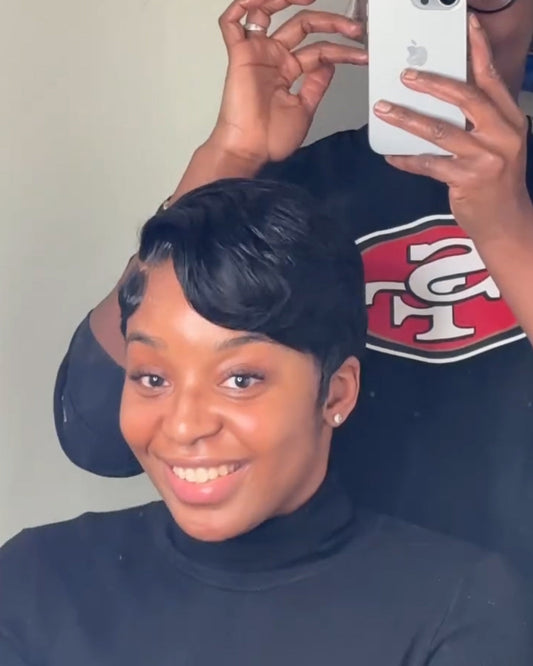 Closure pixie cut wig