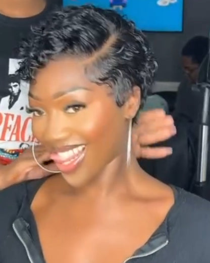 Pre-Cut Curly-hair Pixie