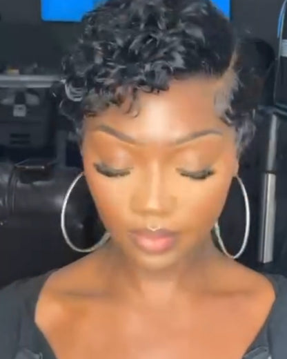 Pre-Cut Curly-hair Pixie