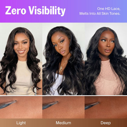 13x6 Glueless Lace Front Wig HD Transparent Lace Body wave Wig
