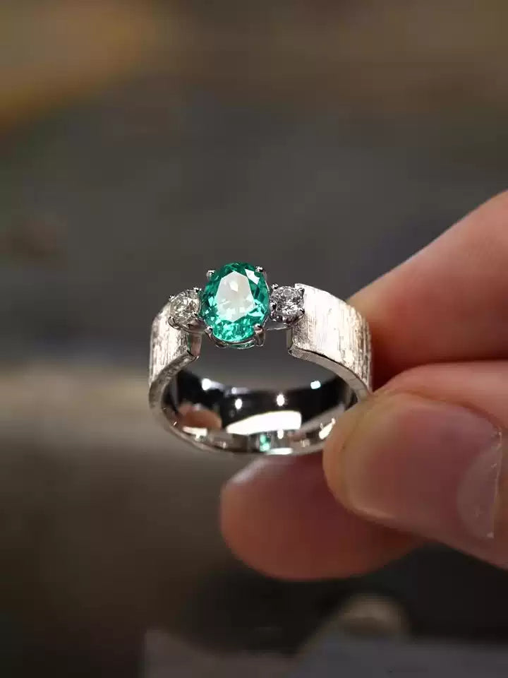 The Ocean Glaze Hammered Ring