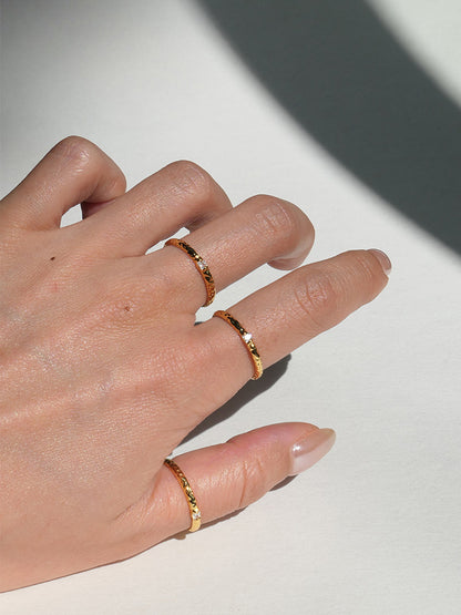 Hammered Gold Stacking Ring