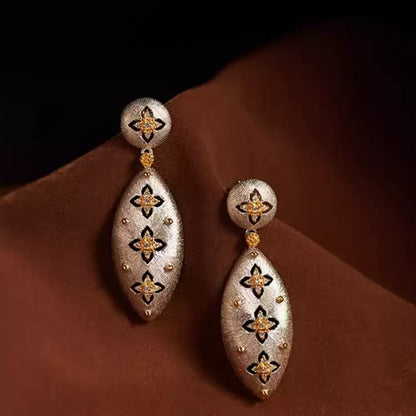 The Vintage Brushed Silk Marquise Drop Earrings