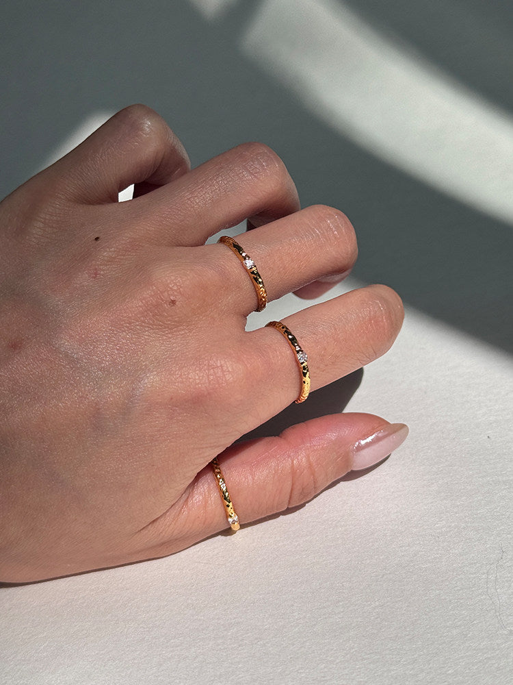 Hammered Gold Stacking Ring