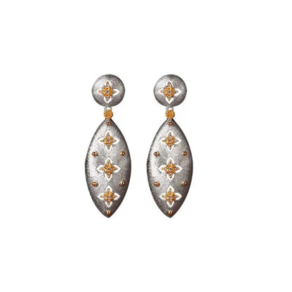 The Vintage Brushed Silk Marquise Drop Earrings