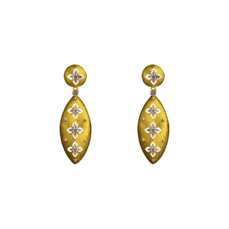 The Vintage Brushed Silk Marquise Drop Earrings
