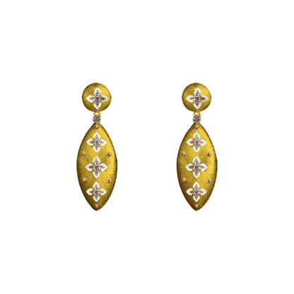 The Vintage Brushed Silk Marquise Drop Earrings