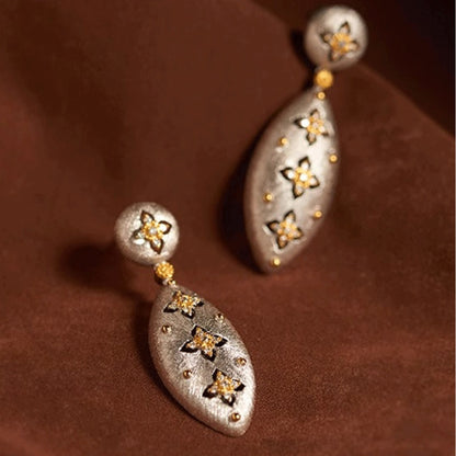 The Vintage Brushed Silk Marquise Drop Earrings