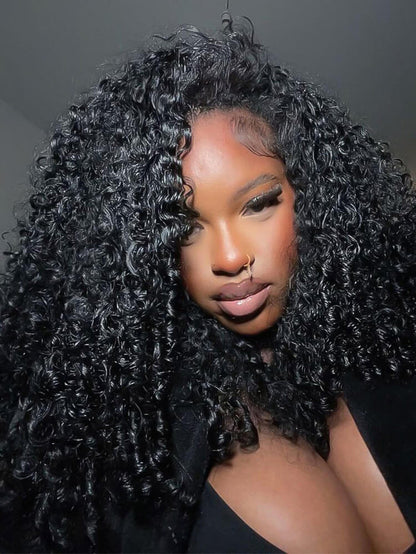 Pre-bleached Wear Go Glueless Wig 7x5 Pre-cut HD Lace Burmese Curly Human Hair