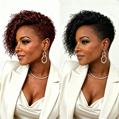 Side Part Kinky Curls Easy On&Off Topper