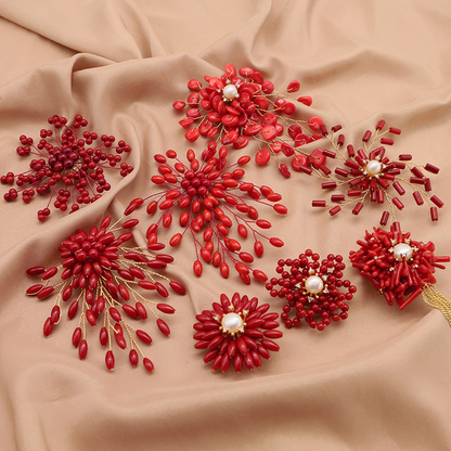Sea Bamboo Tassel Flower Natural Pearl Brooch