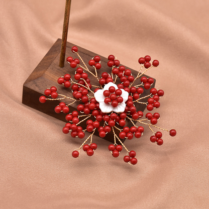 Sea Bamboo Tassel Flower Natural Pearl Brooch