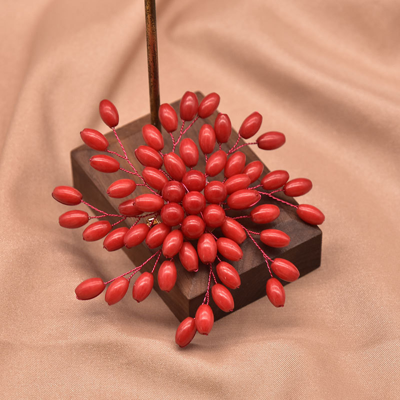Sea Bamboo Tassel Flower Natural Pearl Brooch