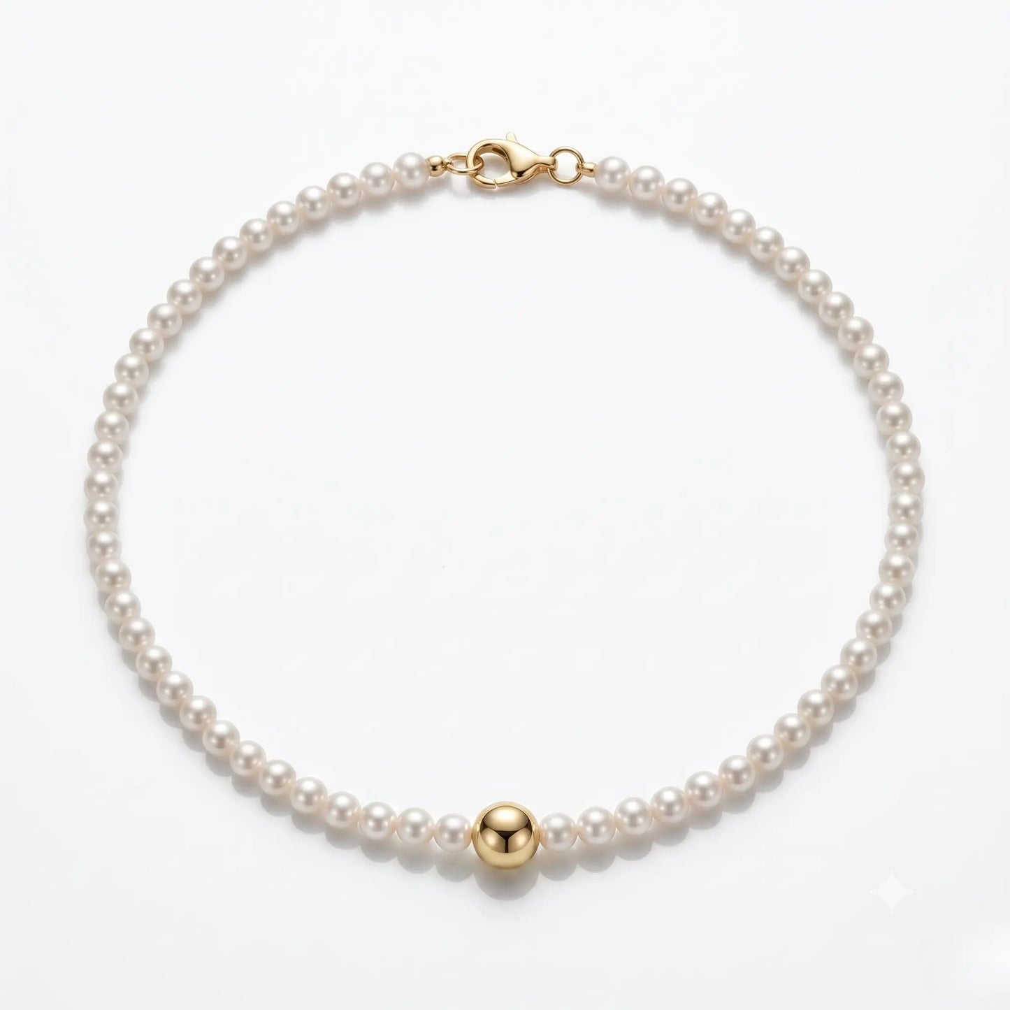 Genuine 3-3.5mm Pearl Choker in 18K Solid Gold, Luxury Fine Jewelry Gift