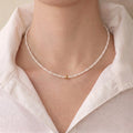Genuine 3-3.5mm Pearl Choker in 18K Solid Gold, Luxury Fine Jewelry Gift