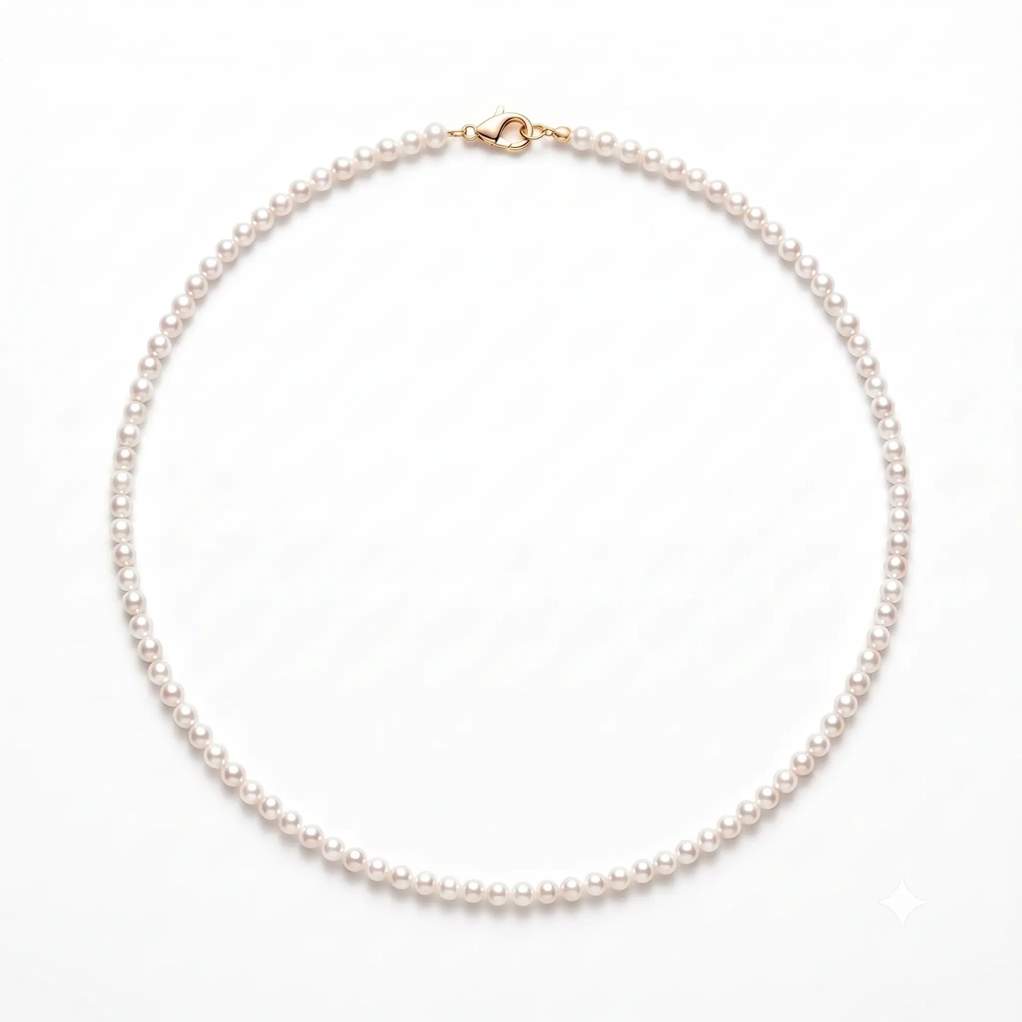 18K Gold Pearl Necklace 5-5.5mm Freshwater Cultured Pearl Strand Choker for Bride Wedding Bridal Jewelry Gift