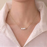 18K Solid Gold Biwa Baroque Pearl Station Necklace