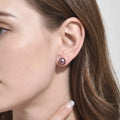 18K Gold Natural Purple Freshwater Pearl Stud Earrings, 5-7.5mm Lavender Pearls