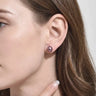 18K Gold Natural Purple Freshwater Pearl Stud Earrings, 5-7.5mm Lavender Pearls