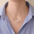 18K Solid Gold Akoya Pearl Pendant Necklace Minimalist Au750 Fine Jewelry