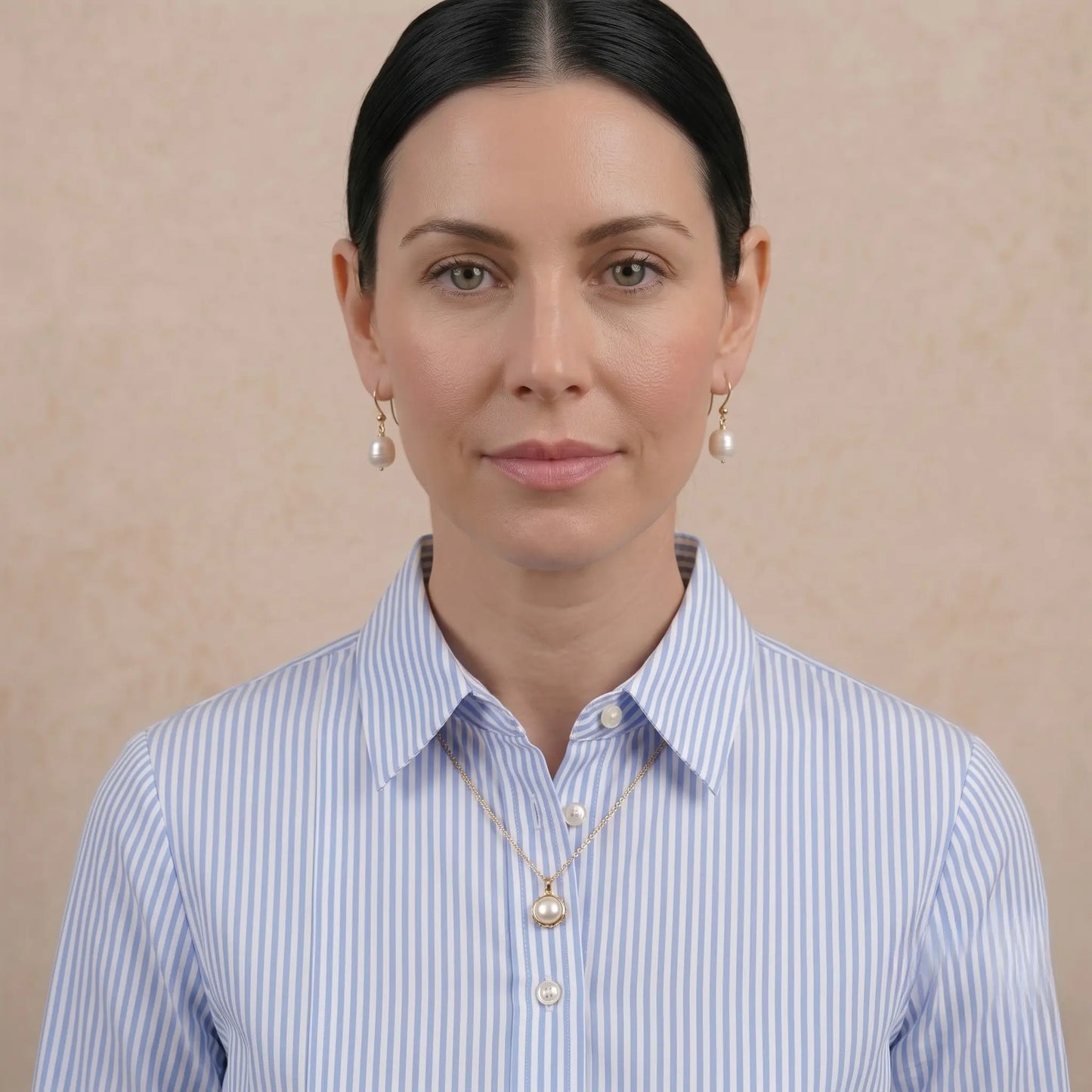 18K Solid Gold Baroque Pearl Drop Earrings for Women