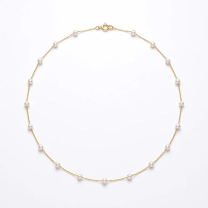 Genuine 3-3.5mm Freshwater Mini Pearl Choker in 18K Solid Gold