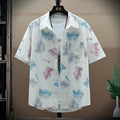 Graffiti-colored short-sleeved shirt