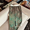 Ukiyo-e patterned satin silk casual pants