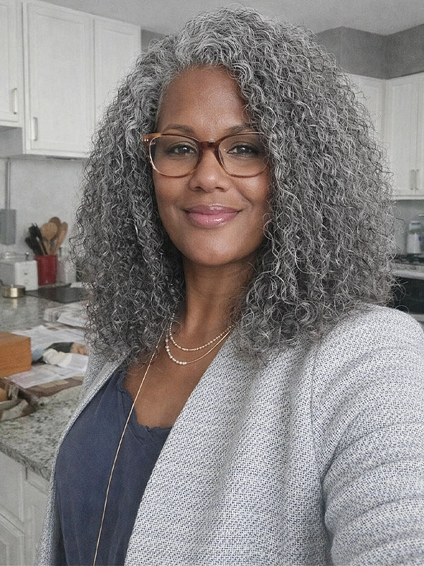 5x5 Deep Curly Salt And Pepper Glueless Gray Color Pre-Cut Lace Bob Wig
