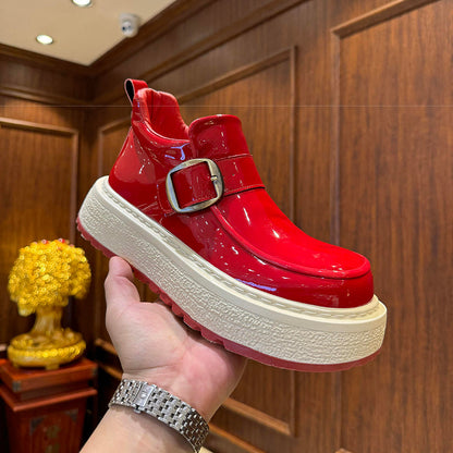 Patent leather trendy loafers