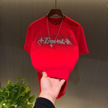 Rhinestone LOVE Textured T-shirt